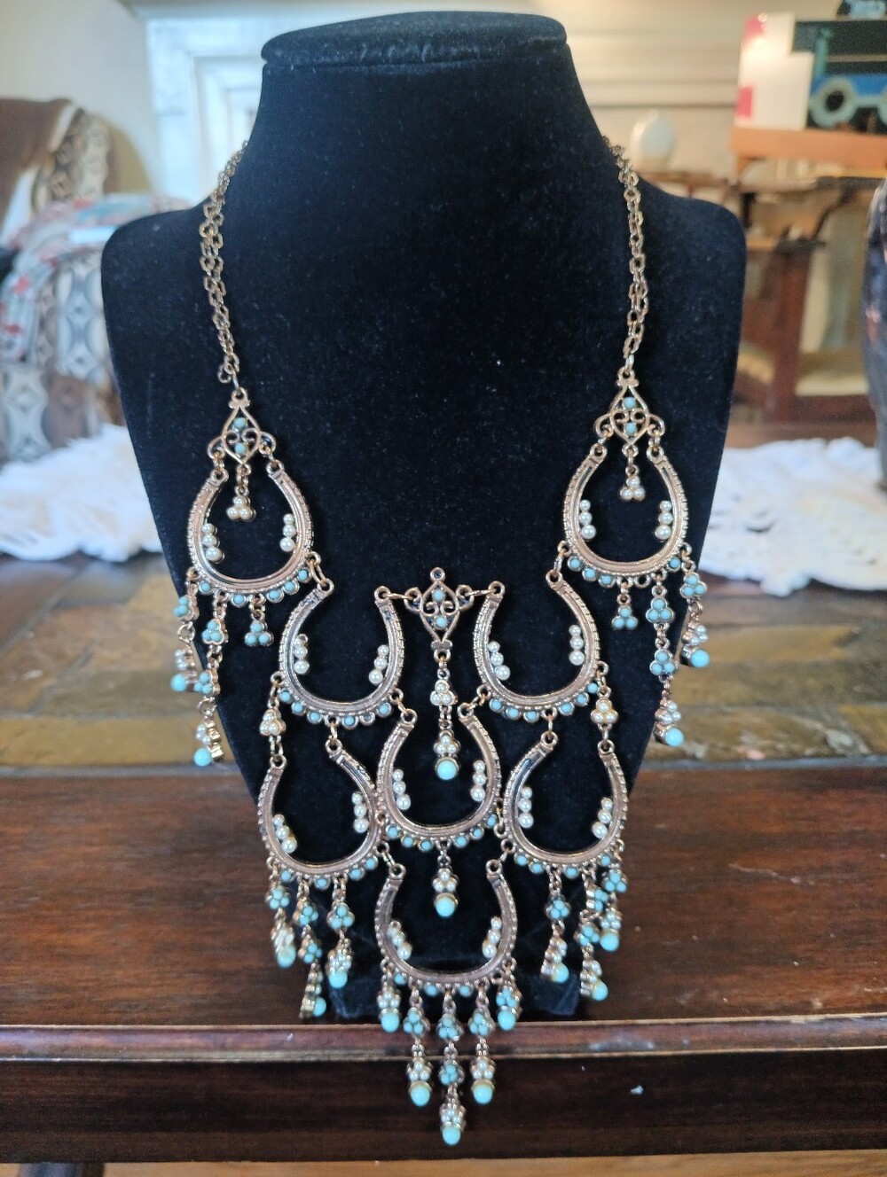 Chico's Tiered Chandelier Statement Necklace